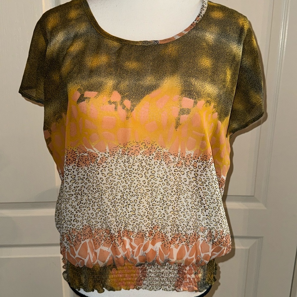 JUNIORS - Leopard Print Blouse - Size X-Large